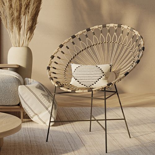 Kaufen Sie Runder Outdoor Sessel aus synthetischem Rattan Boho Bali Design Monai in Deutschland MyFaktory