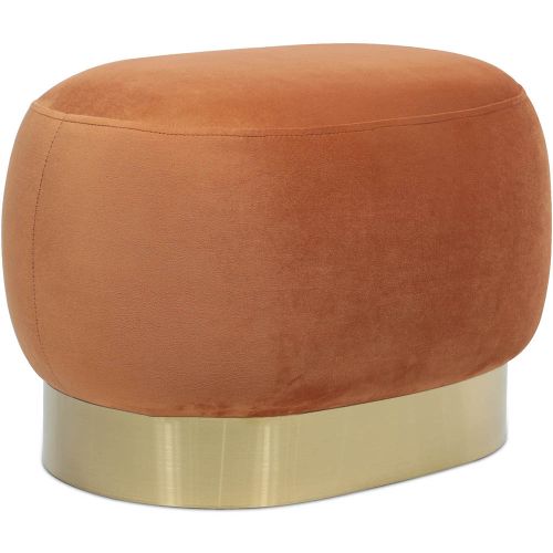 Pouf Luxury Home Foot Rest Velvet and Metal Premium